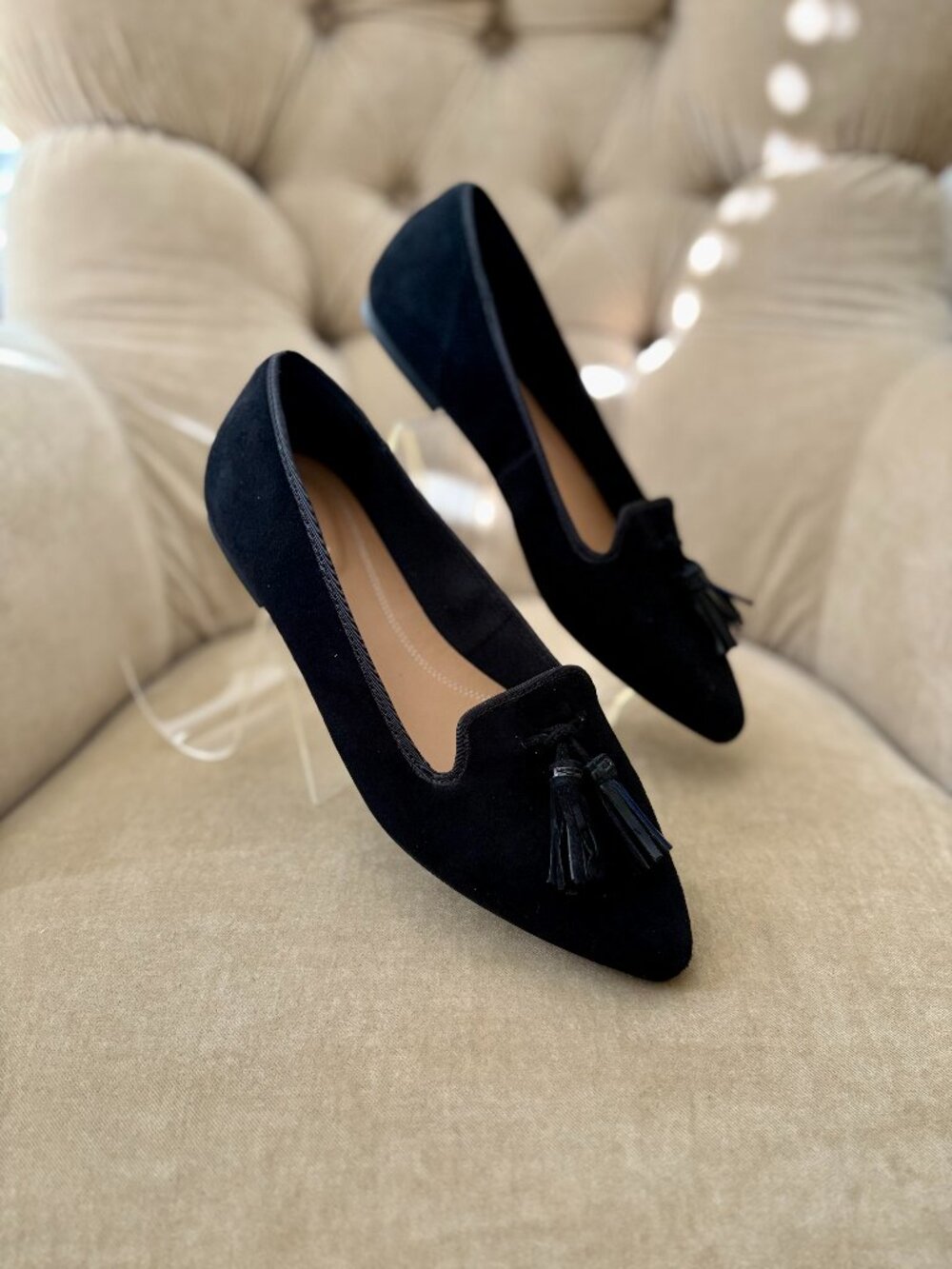 NEW Auth HUSH PUPPIES Women's SADIE Tassel Slip On Pointy Toe Ballet Flats